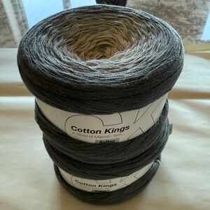 NWT Lot of 2 Cotton Kings Gradient Gray 100% cotton Yarn